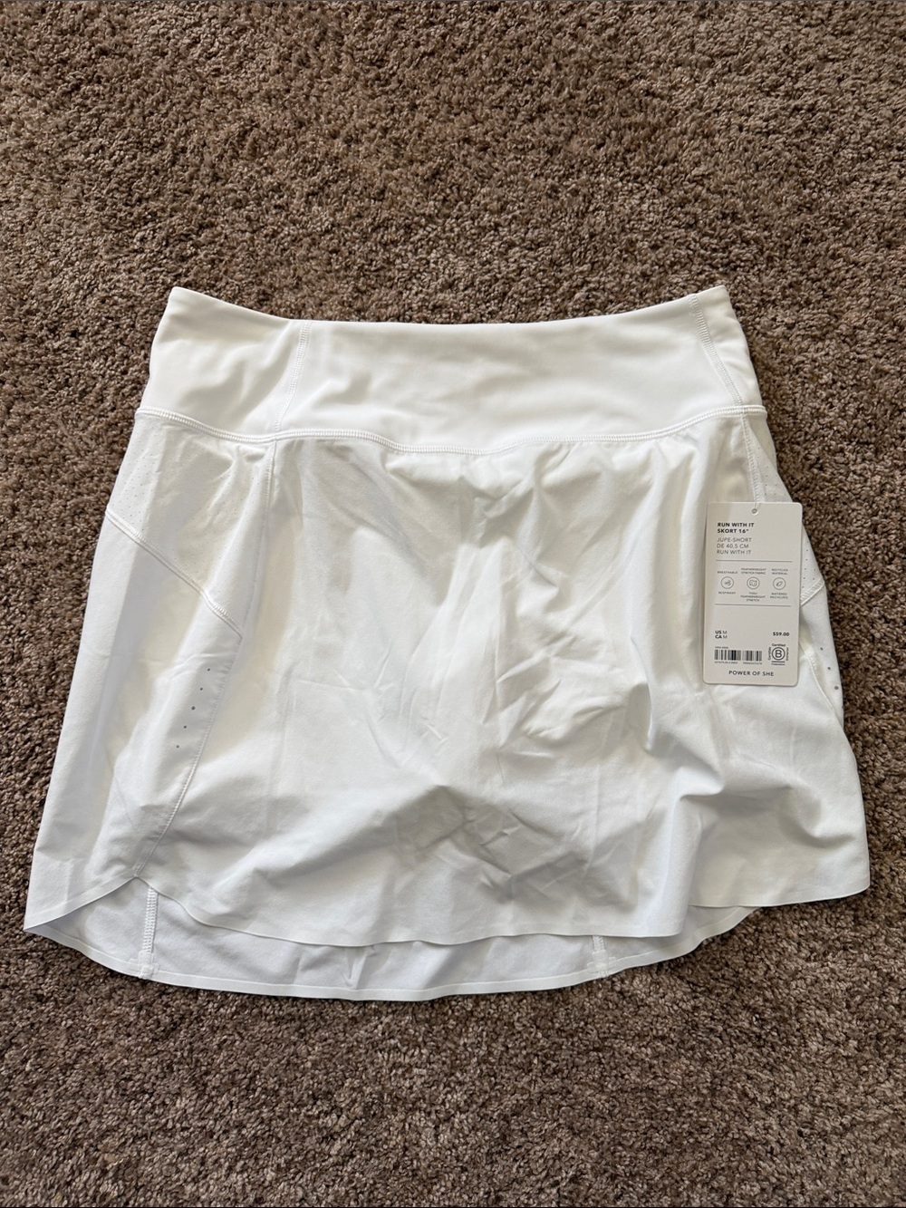NWOT Medium White Athleta Athletic Skort